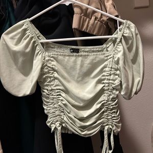Shein cropped puffy sleeve top